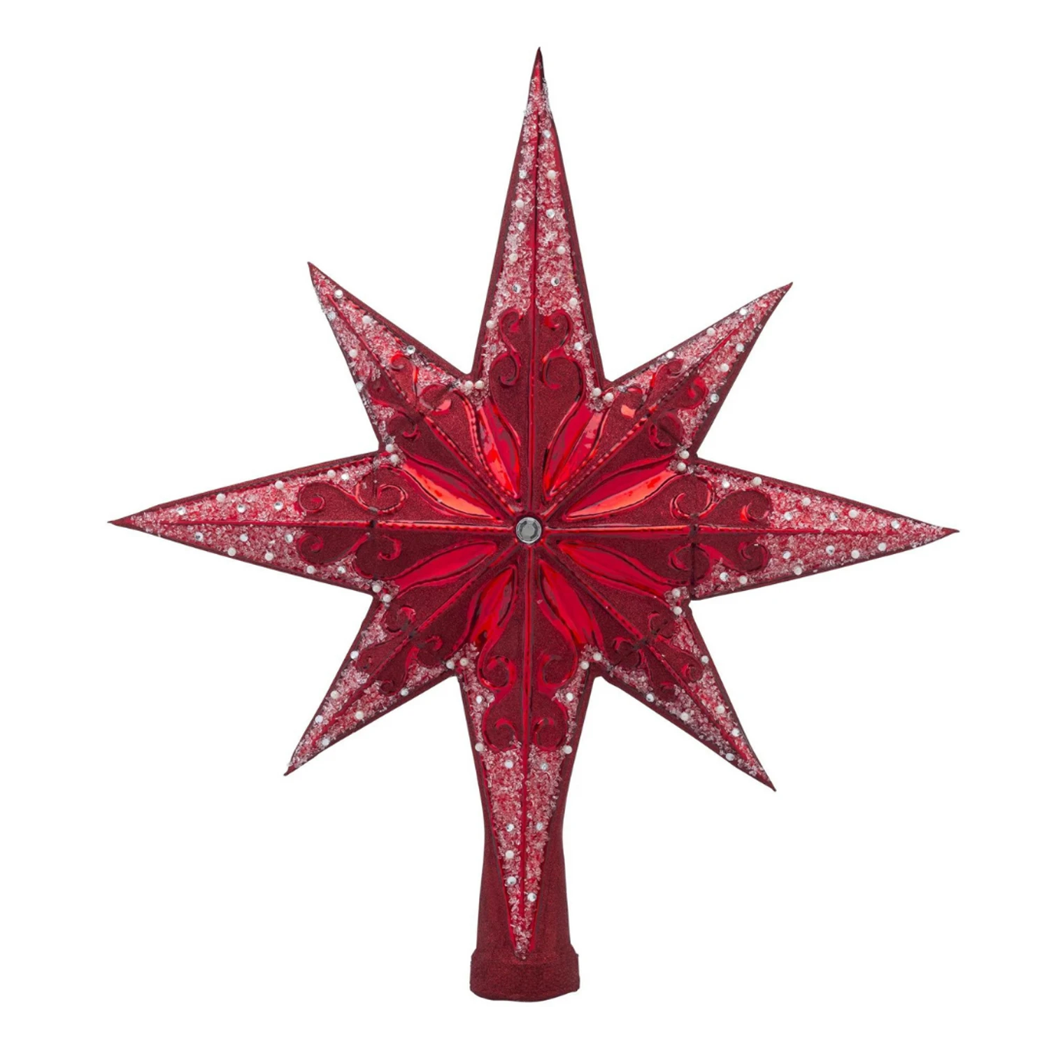 Christopher Radko Ruby Stellar Glass Christmas Tree Topper 1018609 1 Christopher Radko Ruby Stellar Glass Christmas Tree Topper 1018609