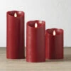 Liown 3.5" X 5", 7", Or 9" Moving Flame Burgundy Red-Cinnamon Scented Pillar Battery Candle