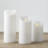Liown 3.5" X 5", 7", Or 9"Moving Flame White Unscented Pillar Battery Candle