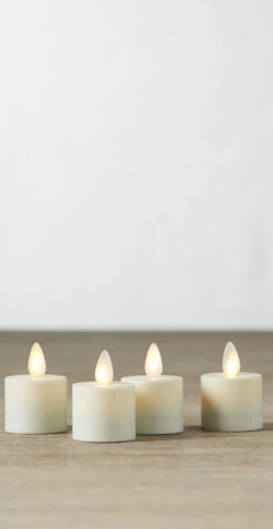 Liown 1.5" Set Of 4 Moving Flame Tealight Battery Candle 18225