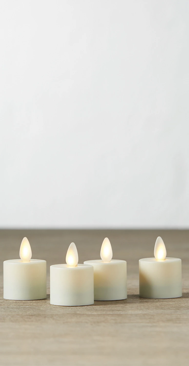 Liown 1.5" Set Of 4 Moving Flame Tealight Battery Candle 18225 1 Liown 1.5" Set Of 4 Moving Flame Tealight Battery Candle 18225
