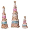 Set Of 3 Clay Dough Gingerbread Tree Christmas Decoration 2656770
