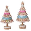 Set Of 2 Clay Dough Gingerbread Tree Christmas Decoration 2656790