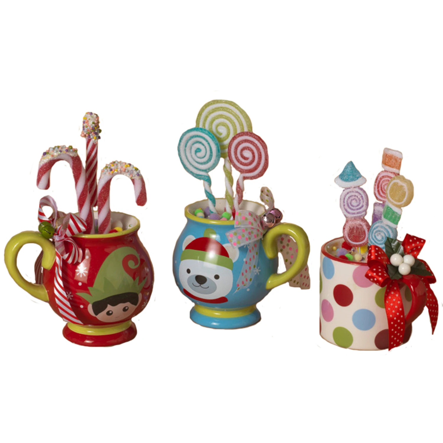 9" Lifesize Holiday Candy Pick In Ceramic Mug Christmas Decoration 2657570 1 9" Lifesize Holiday Candy Pick In Ceramic Mug Christmas Decoration 2657570
