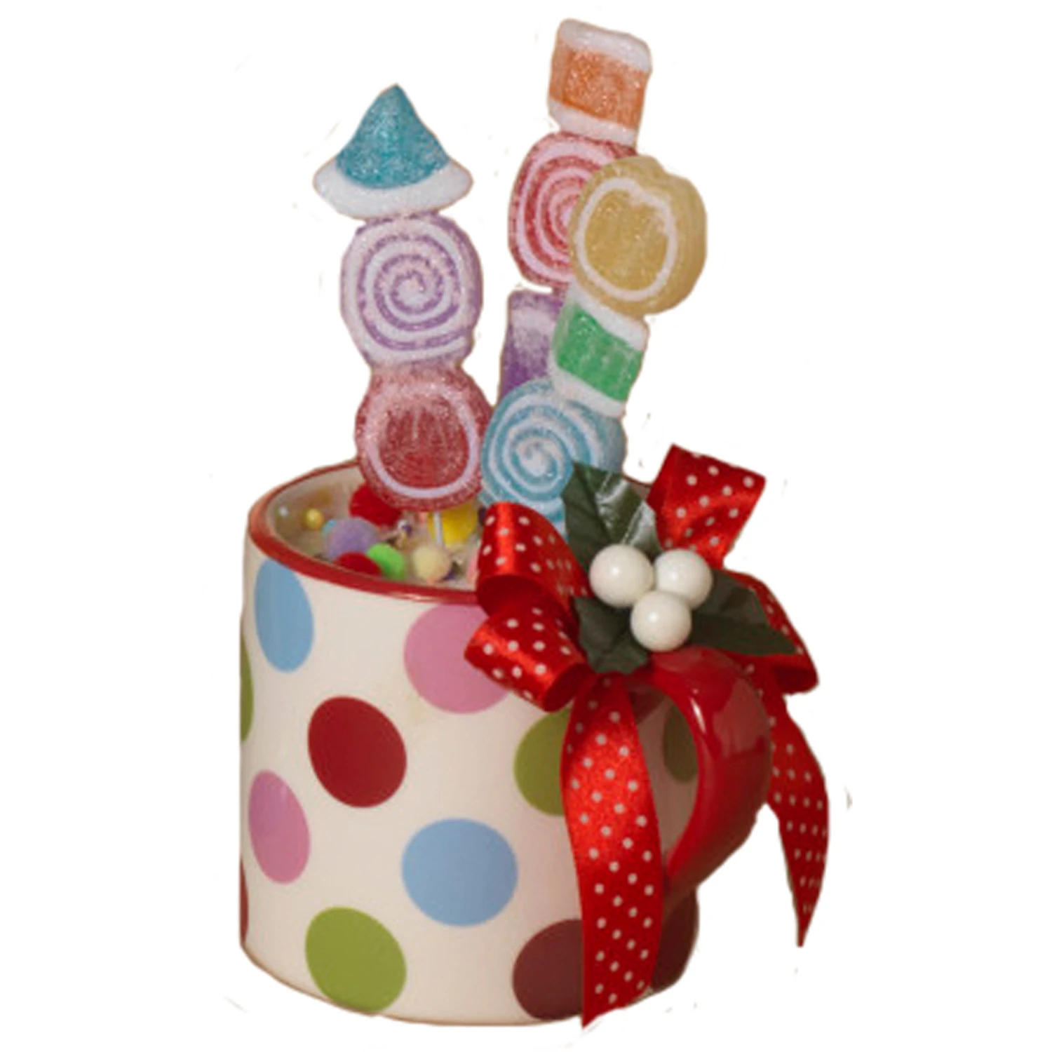 9" Lifesize Holiday Candy Pick In Ceramic Mug Christmas Decoration 2657570 4 9" Lifesize Holiday Candy Pick In Ceramic Mug Christmas Decoration 2657570 - Image 4