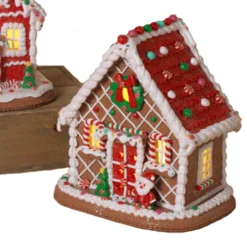 8.5" Battery Operated Lighted Clay Dough Gingerbread House 2659500 -Xmas Ornaments Shop 2659500c 28638.1651612550