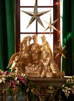 Raz 32" Large Christmas Nativity Scene With Wood Look 3211140