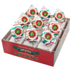 Christopher Radko Shiny Brite Holiday Splendor 2.5" Vintage Inspired Tulip Reflector Christmas Ornaments 4028094