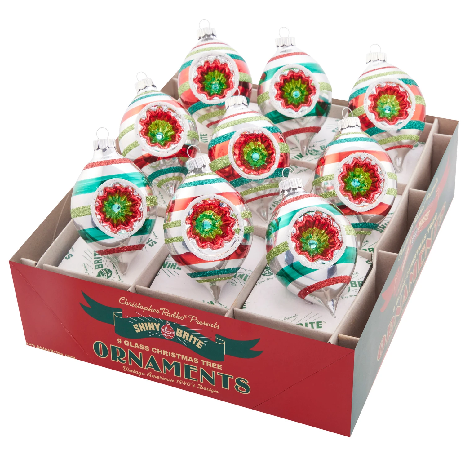 Christopher Radko Shiny Brite Holiday Splendor 2.5" Vintage Inspired Tulip Reflector Christmas Ornaments 4028094 1 Christopher Radko Shiny Brite Holiday Splendor 2.5" Vintage Inspired Tulip Reflector Christmas Ornaments 4028094