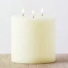 Uyuni 6" X 7" Large Ivory Triflame Candle 4034551