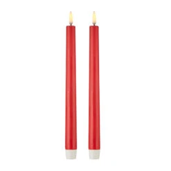 Uyuni 11" Moving Flame Red Taper Candle Set Of 2 4134531