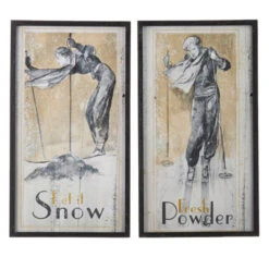Raz 28" Vintage Ski Framed Wooden Christmas Wall Art 4144581 -Xmas Ornaments Shop 4144581 26374.1647458140