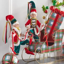 Raz 16" Traditional Posable Elf Christmas Figure 4202309