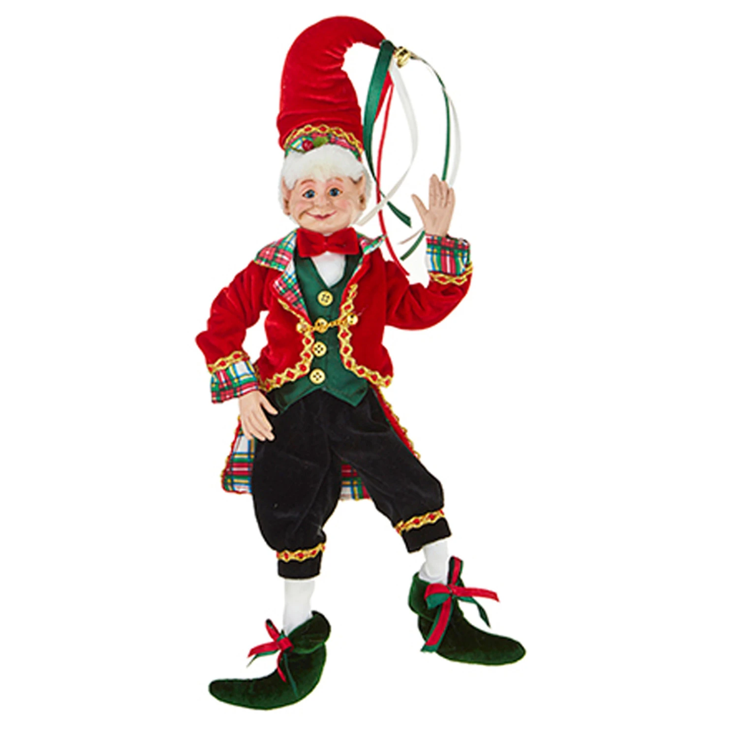 Raz 16" Tartan Plaid Posable Elf Christmas Figure 4202315 4 Raz 16" Tartan Plaid Posable Elf Christmas Figure 4202315 - Image 4