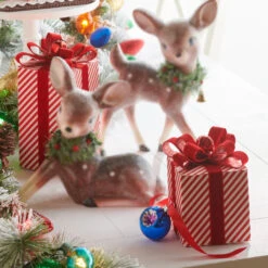 Raz Set Of 2 Striped Package Christmas Ornament Or Decoration 4202415