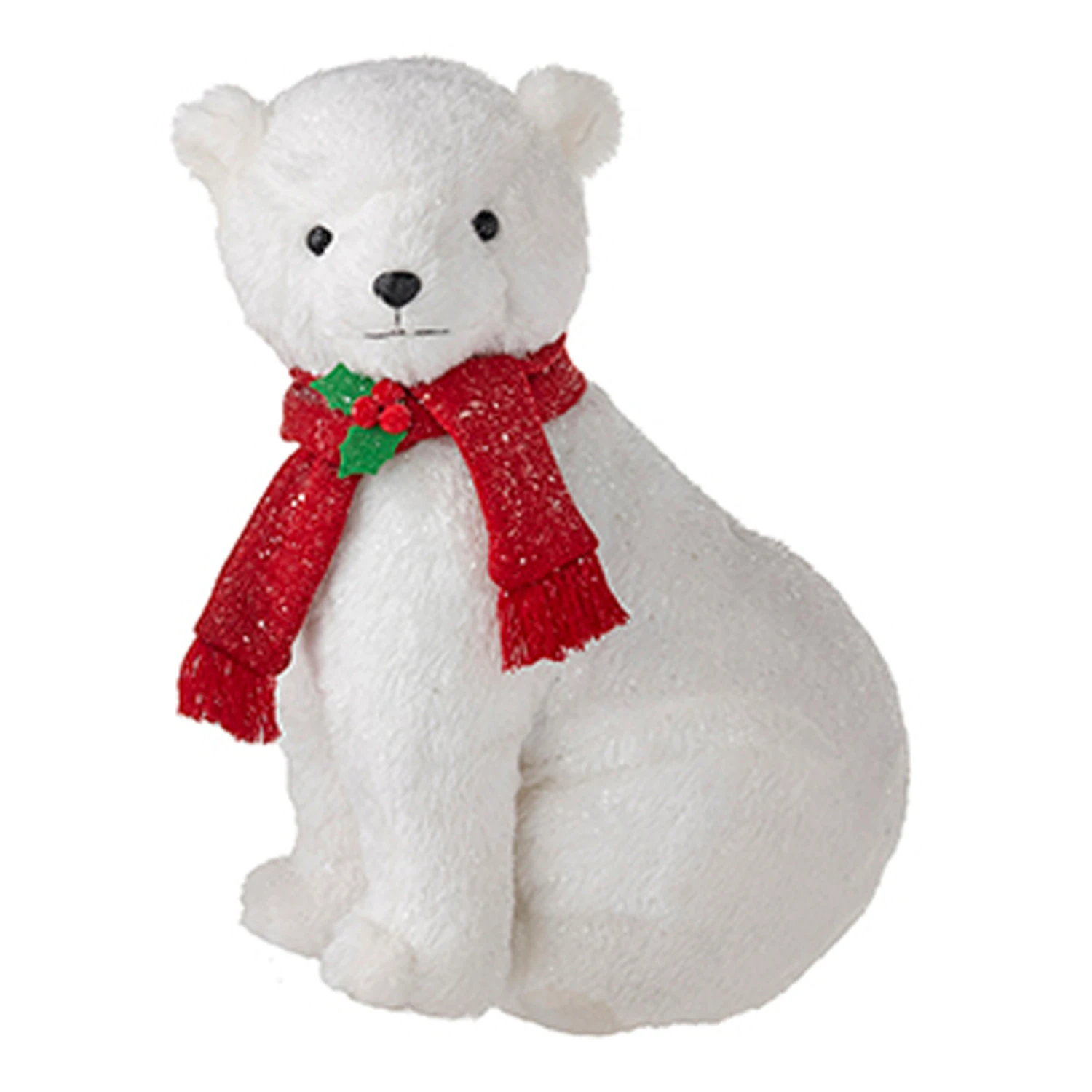 Raz 14.75" Glittered Plush Polar Bear With Scarf Christmas Figure 4216246 3 Raz 14.75" Glittered Plush Polar Bear With Scarf Christmas Figure 4216246 - Image 3
