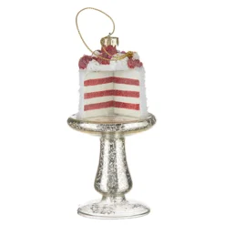 Raz 5.25" Cake On Plate Glass Christmas Ornament 4220908