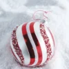 Raz 5" Peppermint Swirl Glass Ball Christmas Ornament 4220960