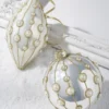 Raz 4" Pearl Embellished White Glass Christmas Ornament 4222818