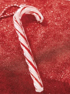 Raz 9.5" Large Glass Candy Cane Glass Christmas Ornament 4224561