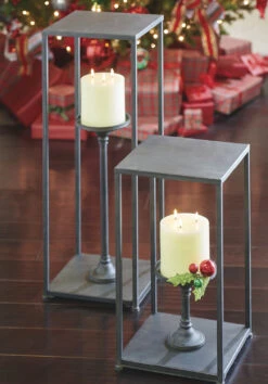 Raz Black Box Frame Square Candle Holder Christmas Decoration