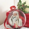 Raz 6" Santa Reading Letter Disc Glass Christmas Ornament 4252887