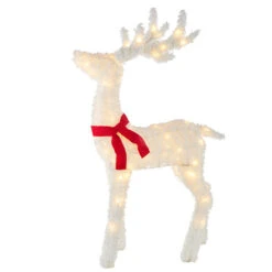 Raz White Flocked Tinsel Lighted Deer Indoor Outdoor Christmas Decoration -Xmas Ornaments Shop 4255816 67469.1657917654