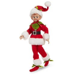 Raz 16" Vintage Red Or Green Posable Christmas Elf 4302468 -Xmas Ornaments Shop 4302468b 97059.1681325505
