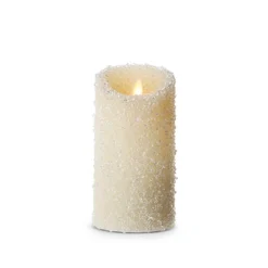 Uyuni 3" X 5", 6" Moving Flame White Iced Pillar Battery Candle -Xmas Ornaments Shop 43040 18177.1691699246