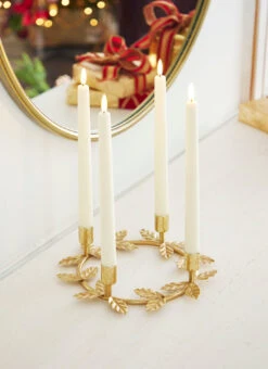 Raz 10" Holly Leaf Taper Candle Holder 4310240