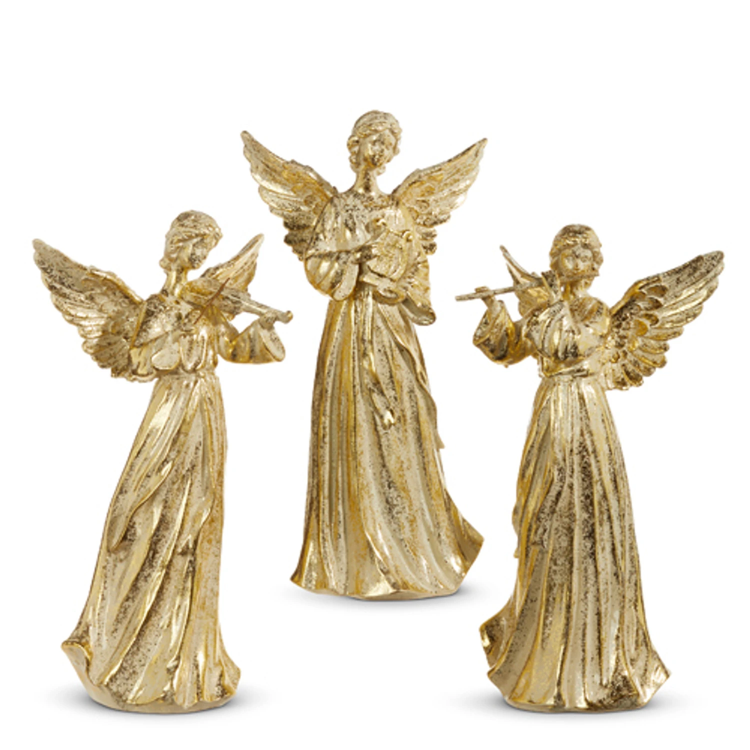 Raz 14" Gold Angel With Instrument Set Of 3 Christmas Figures 4311307 2 Raz 14" Gold Angel With Instrument Set Of 3 Christmas Figures 4311307 - Image 2