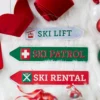Raz 16.25" Ski Sign Christmas Ornament Set Of 3 4312357