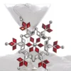 Raz 6.5" Red And Silver Crystals Jeweled Snowflake Christmas Ornament 4313513