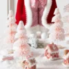 Raz 9" Set Of 3 Pink Snowy Bottle Brush Trees 4316059