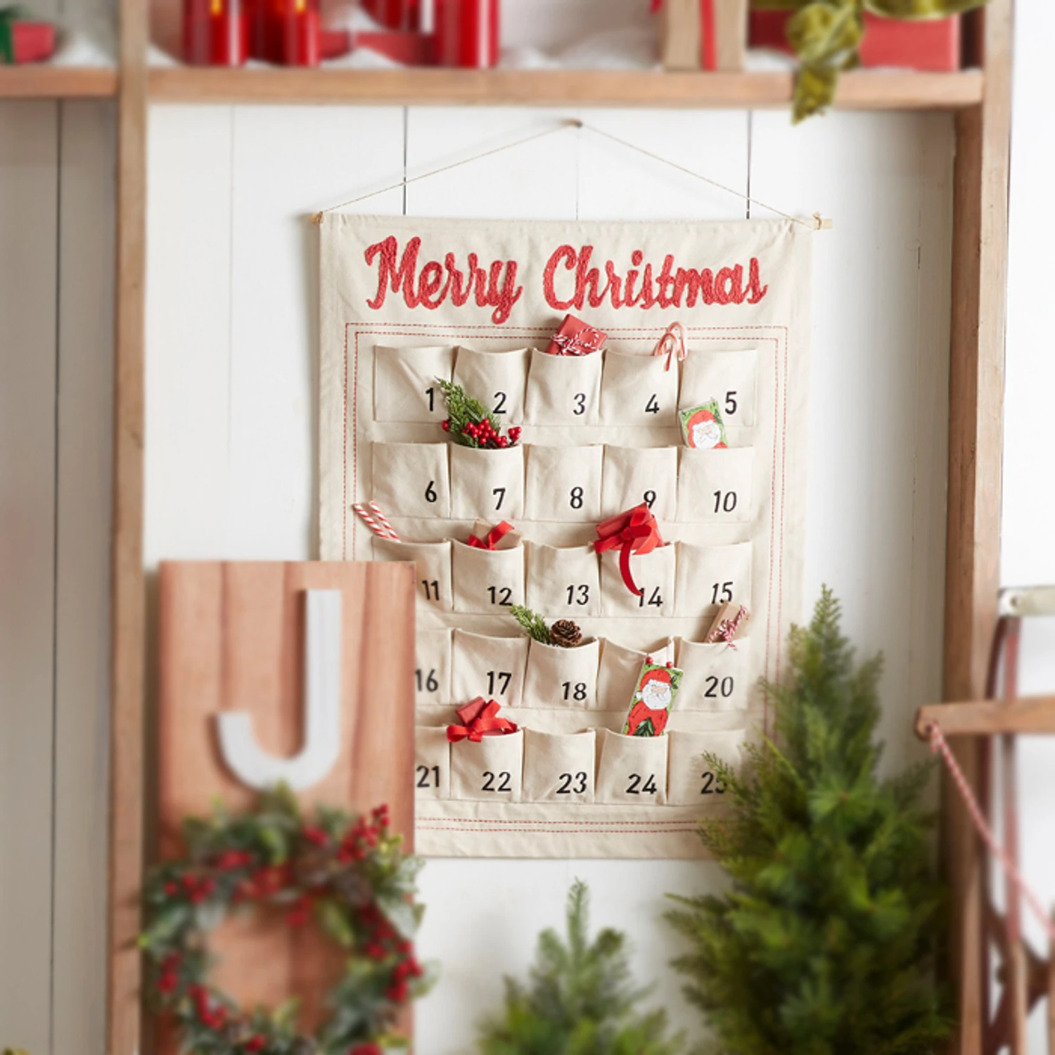 Raz 34" Hanging Advent Calendar Christmas Decoration 4319307 1 Raz 34" Hanging Advent Calendar Christmas Decoration 4319307