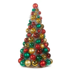 Raz 10", 13", Or 15.5" Red, Green And Gold Ball Ornament Christmas Tree -Xmas Ornaments Shop 4320000 47354.1683663107