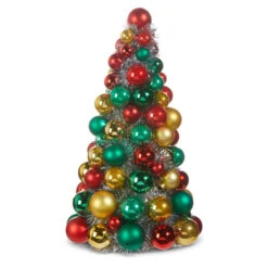 Raz 10", 13", Or 15.5" Red, Green And Gold Ball Ornament Christmas Tree -Xmas Ornaments Shop 4320001 02939.1683663115