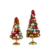 Raz 18" Or 21" Gold Tinsel And Multicolor Ornament Christmas Tree