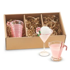Raz 5.25" Box Of 3 Peppermint Cocktail Glass Christmas Ornaments 4320914 -Xmas Ornaments Shop 4320914 19076.1683830591
