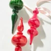 Raz 9.75" Pink, Red, Or Green Blown Glass Finial Christmas Ornament 4322881