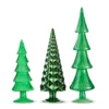 Raz Set Of 3 Green Glass Trees Christmas Decoration 4322913