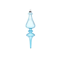 Raz 9.5" Light Blue Blown Glass Finial Christmas Ornament 4322925 -Xmas Ornaments Shop 4322925b 13553.1684433788