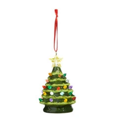 Raz 5.25" Green Or White Lighted Ceramic Tree Christmas Ornament -Xmas Ornaments Shop 4322943 59791.1690838826