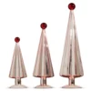 Raz Set Of 3 Sugar Plum Fairy Pink With Red Ball Topper Christmas Trees 4322951