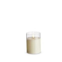 Uyuni 3.5" X 4",5", Or 6" Moving Flame Clear Glass Ivory Pillar Battery Candle -Xmas Ornaments Shop 4324026 90693.1686849992