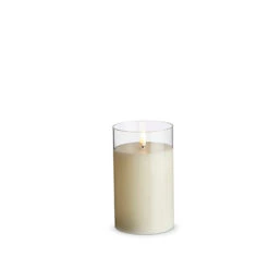 Uyuni 3.5" X 4",5", Or 6" Moving Flame Clear Glass Ivory Pillar Battery Candle -Xmas Ornaments Shop 4324027 26881.1686849989