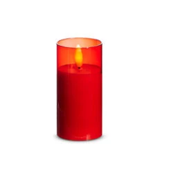 Uyuni Moving Flame Red Glass Ivory Pillar Battery Candle -Xmas Ornaments Shop 4324047 71450.1692019148