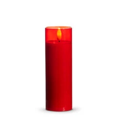 Uyuni Moving Flame Red Glass Ivory Pillar Battery Candle -Xmas Ornaments Shop 4324048 51129.1692019143
