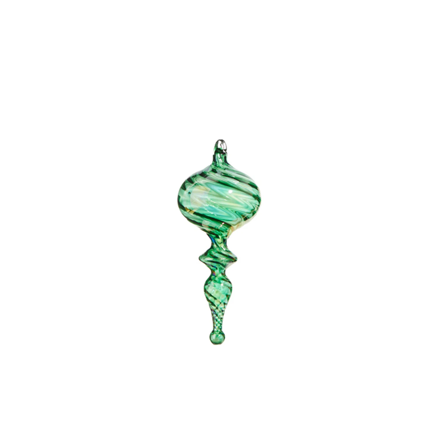 Raz 9" Green Blown Finial Glass Christmas Ornament 4324515 3 Raz 9" Green Blown Finial Glass Christmas Ornament 4324515 - Image 3
