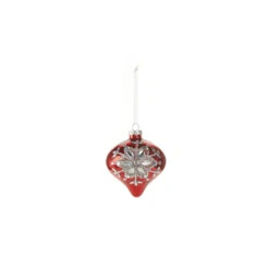 Raz 4" Red Jeweled Snowflake Glass Christmas Ornament 4324540 -Xmas Ornaments Shop 4324540a 45803.1684861715